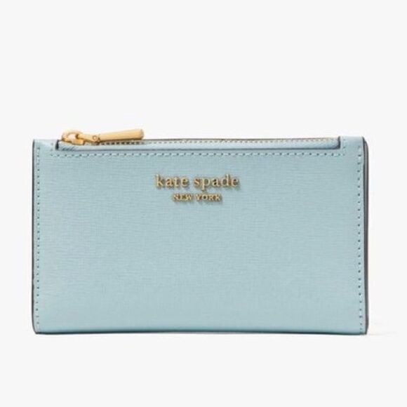 Kate Spade Morgan Small Slim Bifold Wallet in Light Blue - Picture 1 of 10